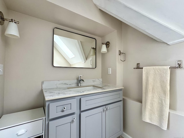 39 Farmstead Ln, Suffield, CT 06078 - bathroom featuring a skylight and vanity