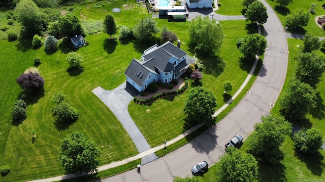 39 Farmstead Ln, Suffield, CT 06078 - view from above of property with a pool area