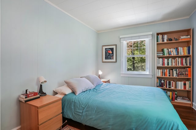 12 Woody Pl, Ridgefield, CT 06877 - bedroom featuring ornamental molding and dark wood-style floors