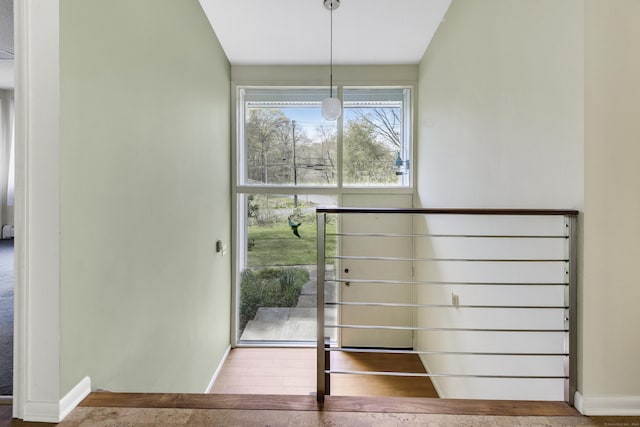 102 Colonial Rd, Guilford, CT 06437 - stairway featuring baseboards and wood finished floors
