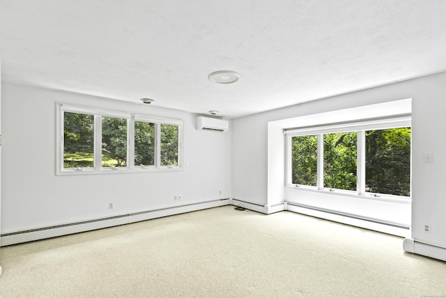 102 Colonial Rd, Guilford, CT 06437 - spare room featuring healthy amount of natural light, an AC wall unit, carpet flooring, and a baseboard radiator
