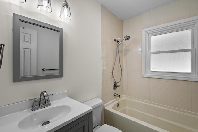 451 Cow Hill Rd, Groton, CT 06355 - bathroom featuring toilet, vanity, and shower / bath combination