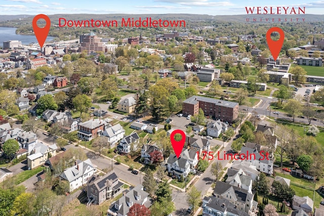 175 Lincoln St, Middletown, CT 06457 - bird's eye view featuring a water view