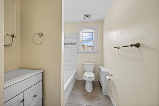 81 Summit St, Southington, CT 06489 - full bathroom with radiator heating unit, toilet, vanity, tile patterned floors, and baseboards