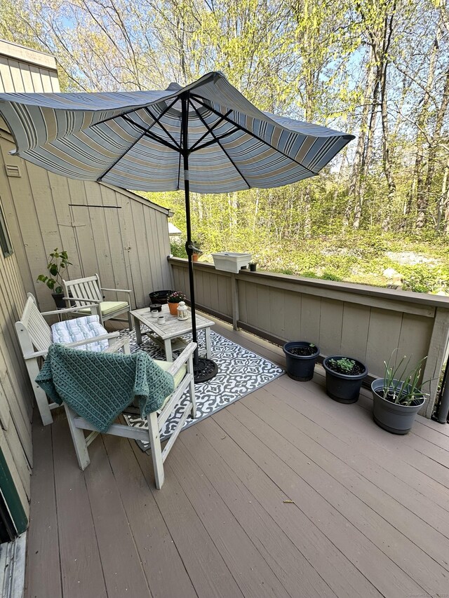 44 Mohawk Trl Unit 44, Guilford, CT 06437 - view of wooden terrace