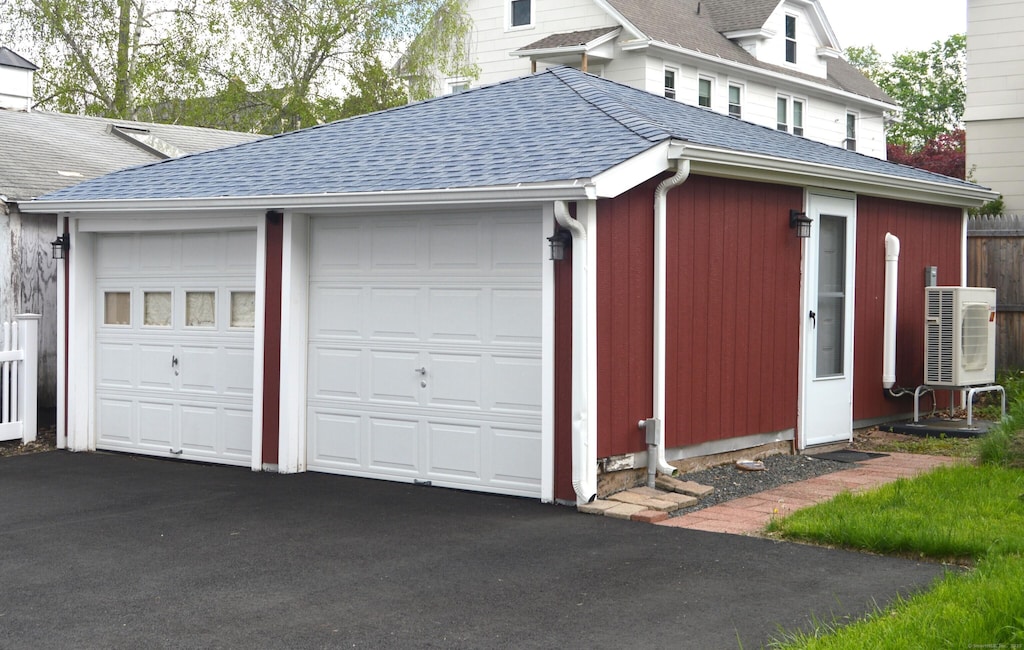garage with a cooling unit