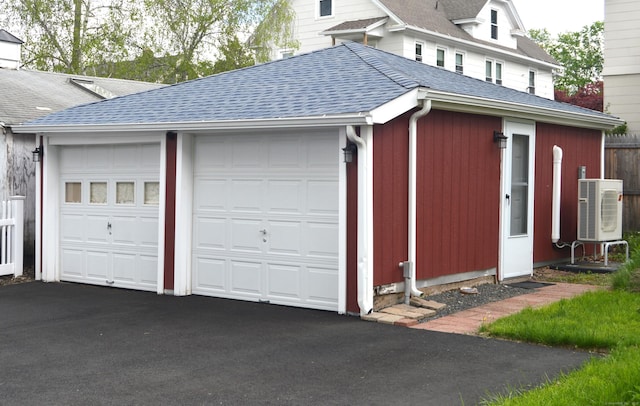 garage with a cooling unit