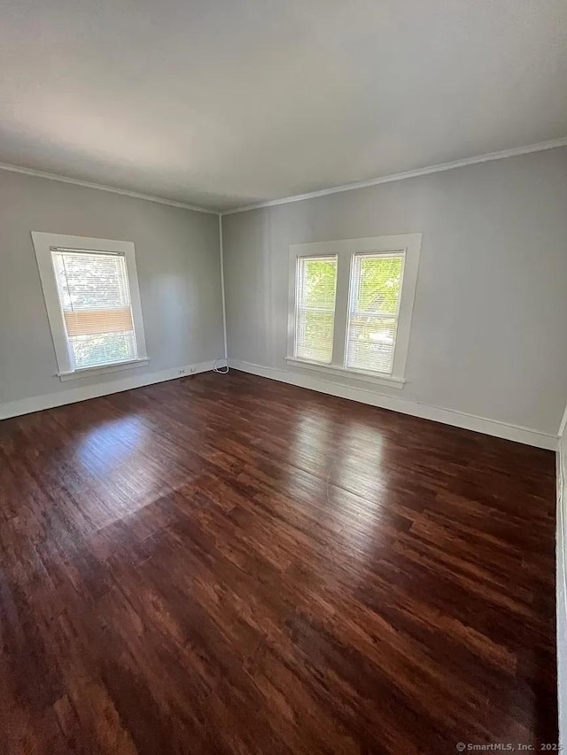 unfurnished room with a wealth of natural light and crown molding