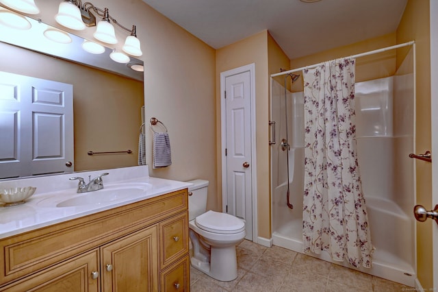 30 Prosperity Ct Unit 25, Southington, CT 06489 - full bathroom featuring a shower with curtain, toilet, vanity, and tile patterned floors
