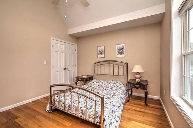30 Prosperity Ct Unit 25, Southington, CT 06489 - bedroom featuring multiple windows, wood finished floors, baseboards, and high vaulted ceiling