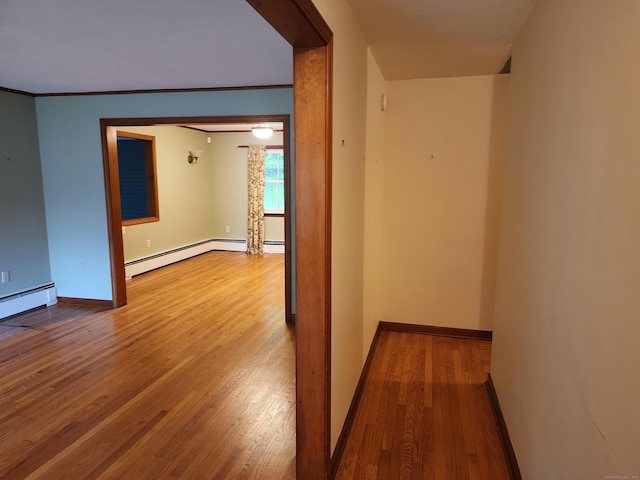 79 Pomfret Rd, Brooklyn, CT 06234 - corridor featuring wood finished floors, baseboards, and baseboard heating