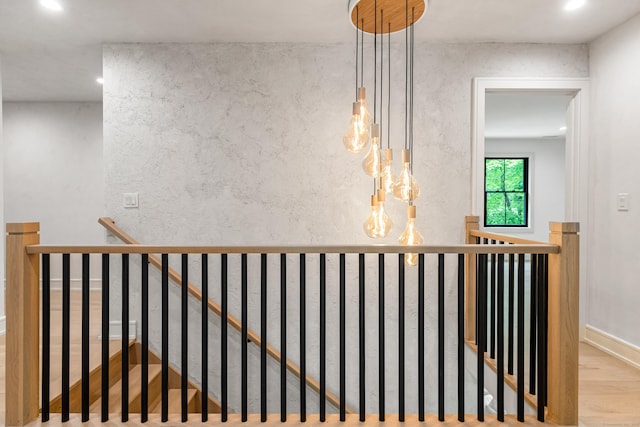 26 Hitchcock Rd, Westport, CT 06880 - corridor with an upstairs landing, wood finished floors, and recessed lighting