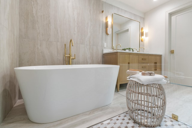 26 Hitchcock Rd, Westport, CT 06880 - bathroom featuring vanity and a freestanding bath