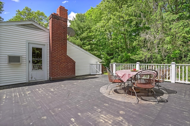37 Shawnee Rd, Trumbull, CT 06611 - wooden terrace featuring outdoor dining area
