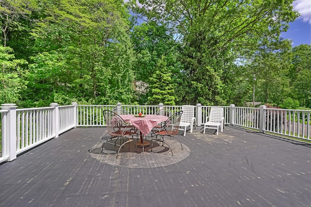 37 Shawnee Rd, Trumbull, CT 06611 - wooden terrace with outdoor dining space
