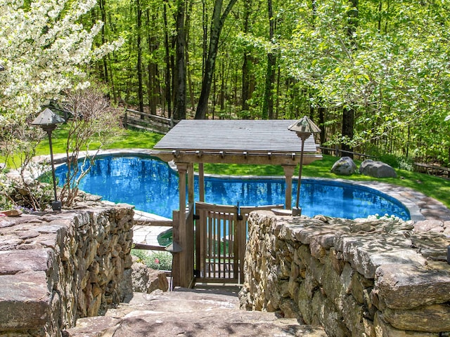outdoor pool with fence