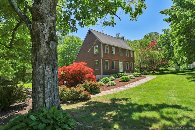 32 Powder Hill Rd, Middlefield, CT 06455 - view of side of property featuring a chimney and a lawn