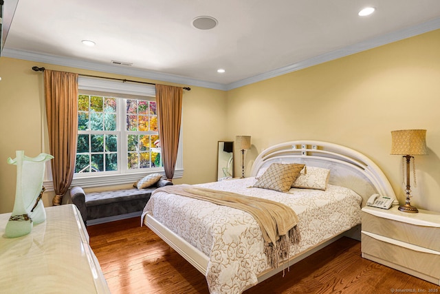 79 Comstock Hill Ave, Norwalk, CT 06850 - bedroom with wood finished floors, crown molding, and recessed lighting