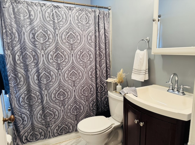 158 Louisiana Ave, Bridgeport, CT 06610 - full bathroom featuring toilet, vanity, and a shower with curtain