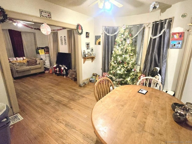 43 Westerly St, New Britain, CT 06053 - dining space with ceiling fan and wood finished floors