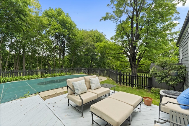 227 Sugar St, Newtown, CT 06470 - wooden deck featuring a fenced backyard and an outdoor hangout area