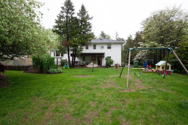 view of yard with a playground