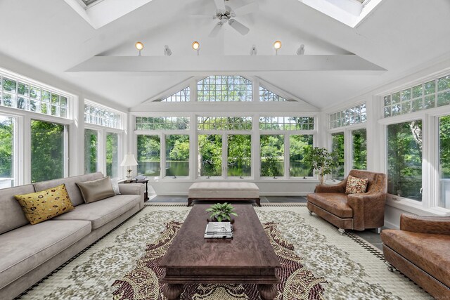 157 Pine Lake Rd, Westbrook, CT 06498 - sunroom / solarium with a skylight and vaulted ceiling