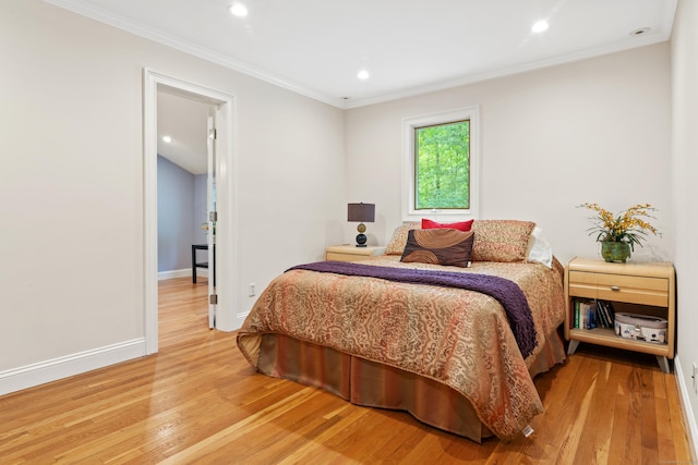 6 Shadow Ln, Norwalk, CT 06851 - bedroom featuring wood finished floors, ornamental molding, baseboards, and recessed lighting