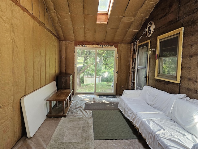39 Charter Rd, Ellington, CT 06029 - carpeted living area featuring lofted ceiling and a skylight