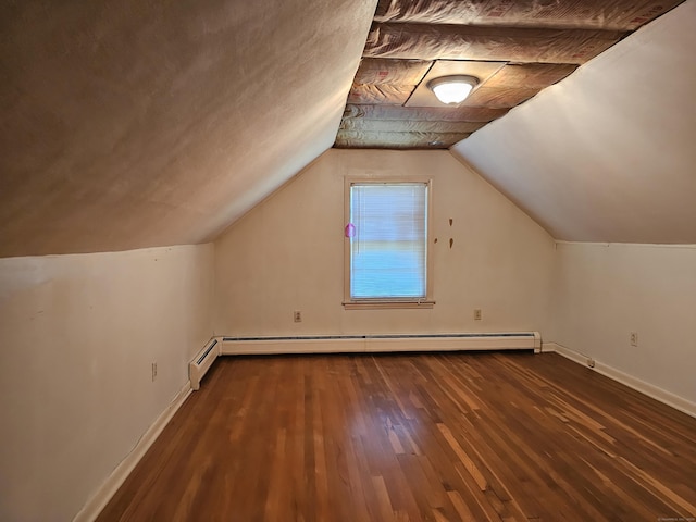 39 Charter Rd, Ellington, CT 06029 - additional living space with wood finished floors, vaulted ceiling, and a baseboard radiator