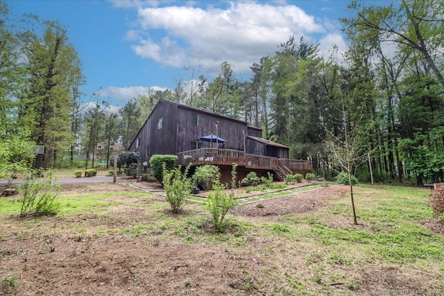 6 Kristy Dr, Bethel, CT 06801 - back of property featuring a wooden deck and stairs