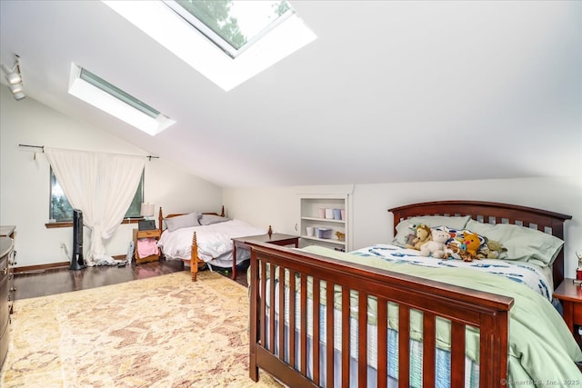 6 Kristy Dr, Bethel, CT 06801 - bedroom featuring a skylight, lofted ceiling, and wood finished floors
