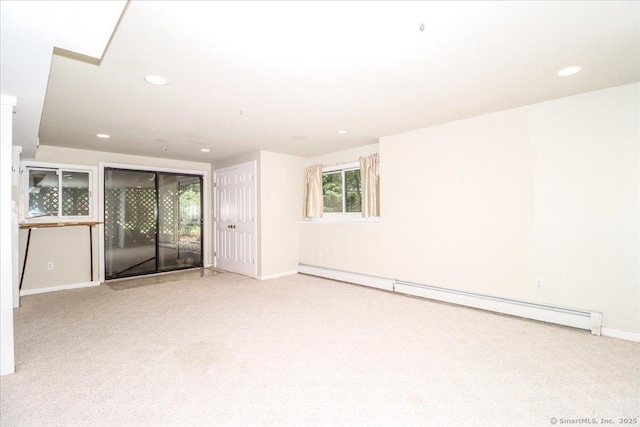 6 Kristy Dr, Bethel, CT 06801 - carpeted spare room featuring a baseboard heating unit and recessed lighting