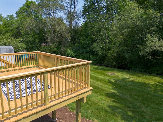 26 Sharon Cir, Meriden, CT 06450 - deck featuring a lawn and a storage shed