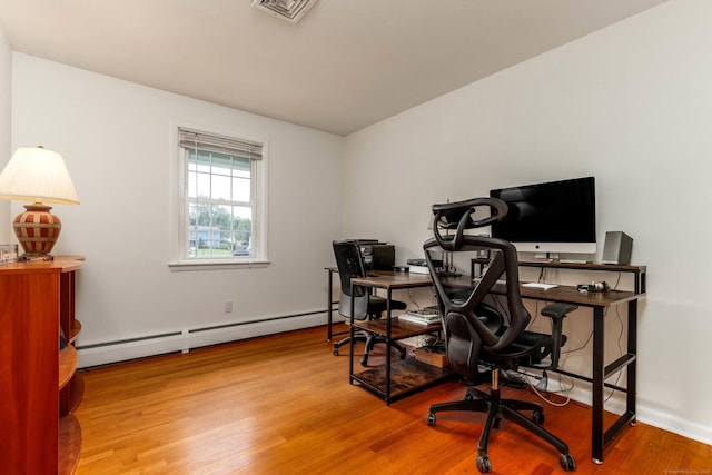 26 Sharon Cir, Meriden, CT 06450 - office space with a baseboard heating unit and wood finished floors