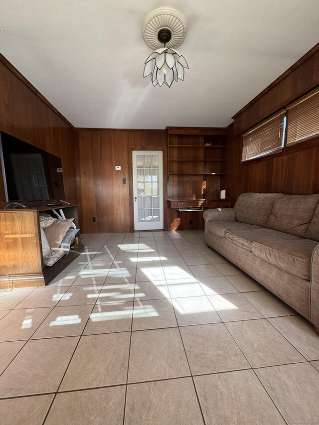 135 Lambert Ave, Meriden, CT 06451 - tiled living room with wooden walls