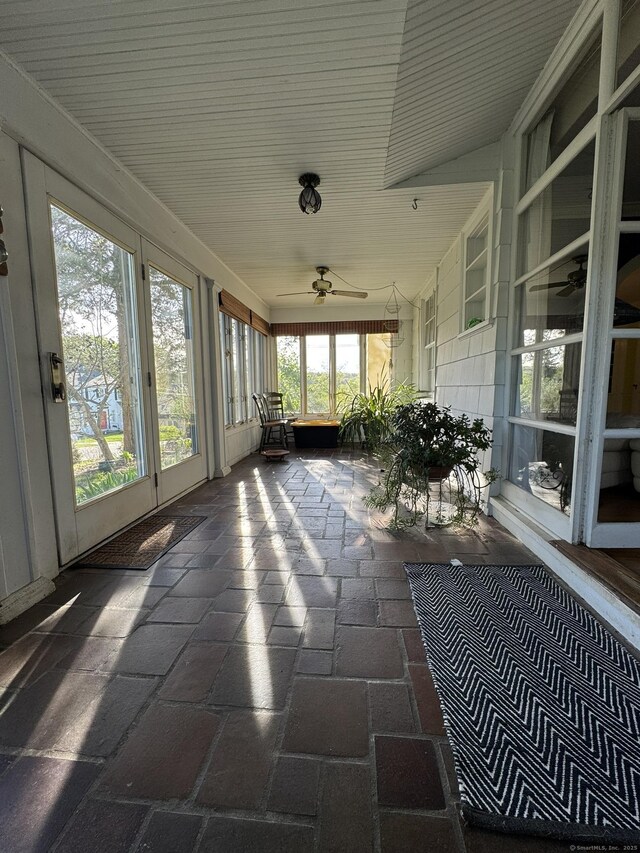 135 Lambert Ave, Meriden, CT 06451 - sunroom / solarium featuring ceiling fan