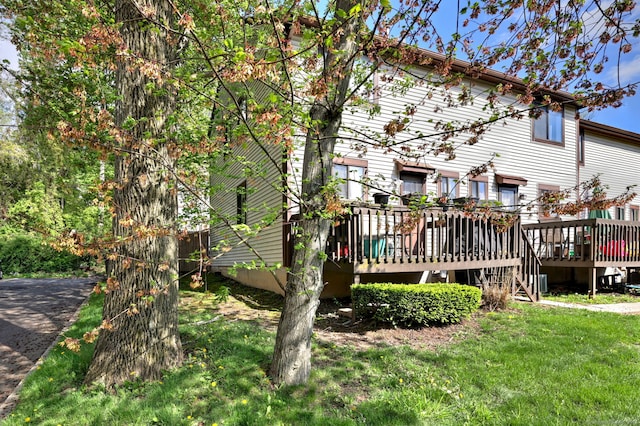 529 Woodward Ave Apt D, New Haven, CT 06512 - back of house with a wooden deck and a yard