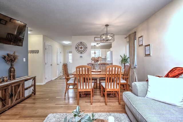 529 Woodward Ave Apt D, New Haven, CT 06512 - dining space with light wood-style flooring, a chandelier, and baseboards