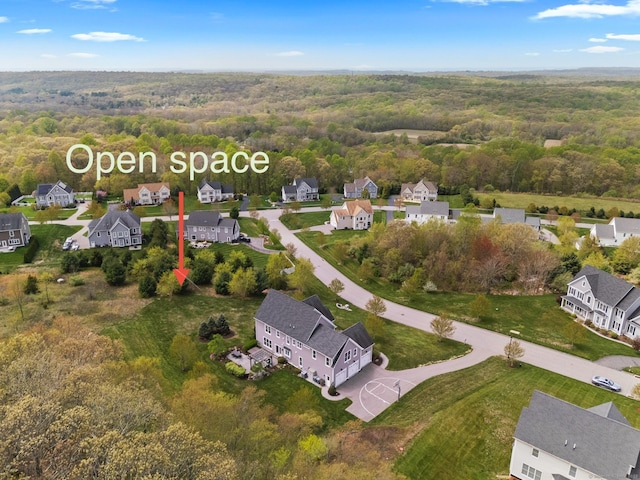 20 Peach Ln, East Lyme, CT 06333 - aerial perspective of suburban area with a heavily wooded area