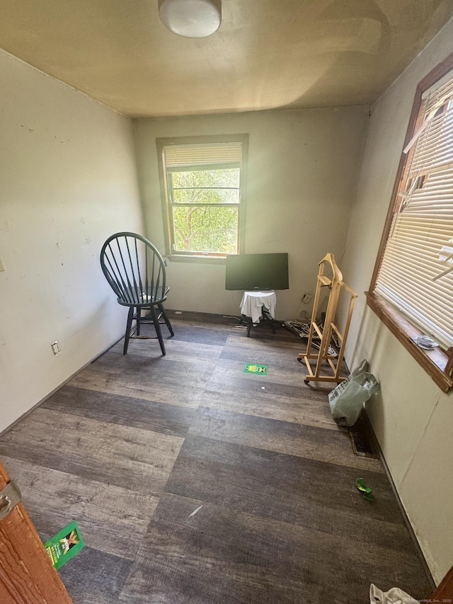 sitting room with wood finished floors