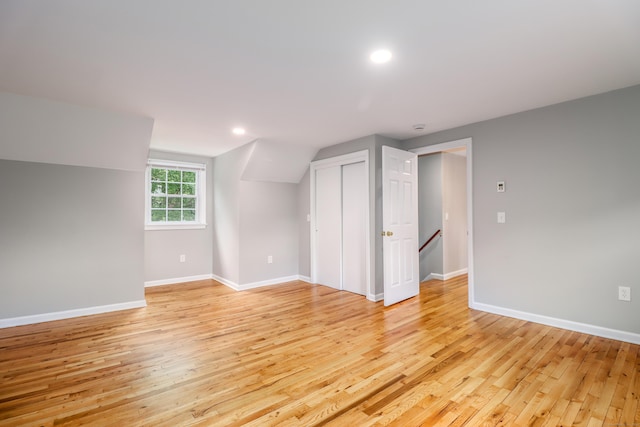 17 Alan Ave, Danbury, CT 06811 - bonus room with light wood-type flooring, baseboards, recessed lighting, and vaulted ceiling
