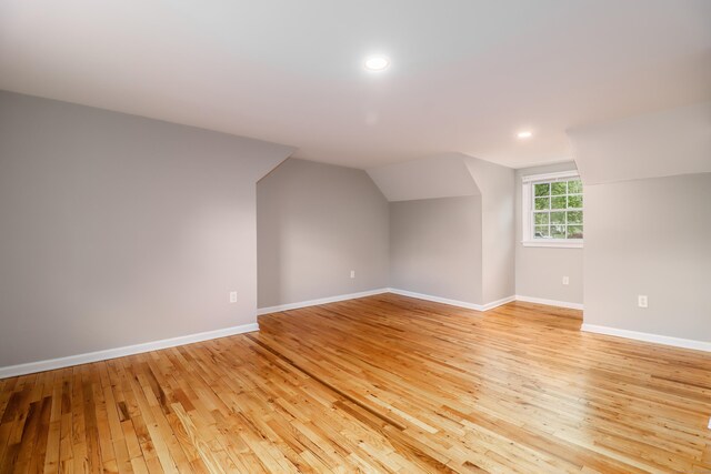 17 Alan Ave, Danbury, CT 06811 - bonus room featuring vaulted ceiling, light wood-style flooring, baseboards, and recessed lighting