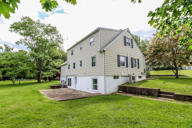 17 Alan Ave, Danbury, CT 06811 - rear view of house with a patio area, a lawn, and a cooling unit