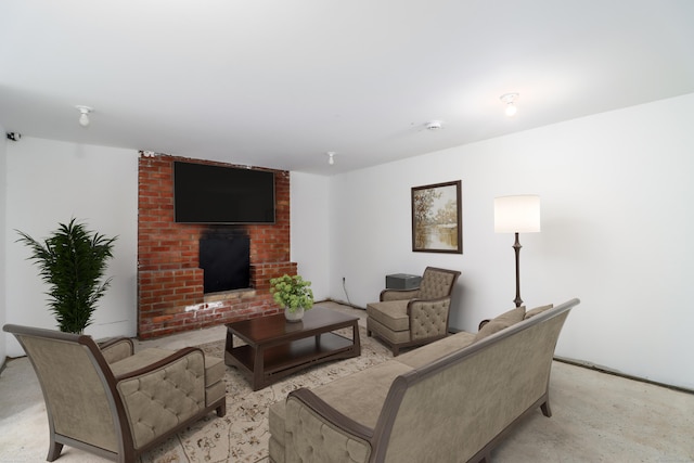 17 Alan Ave, Danbury, CT 06811 - living area featuring a brick fireplace