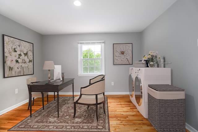 17 Alan Ave, Danbury, CT 06811 - office featuring washer / clothes dryer, light wood-style floors, baseboards, and recessed lighting