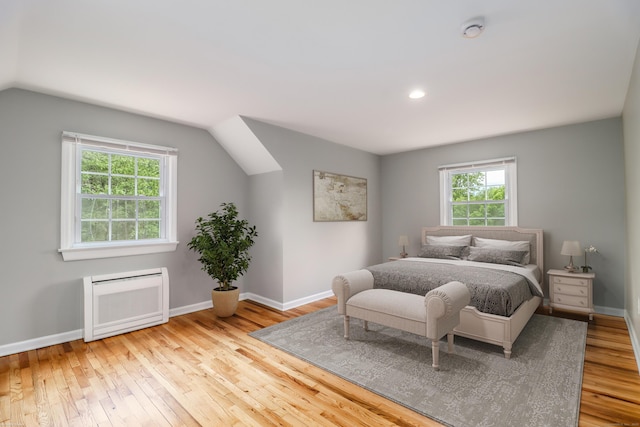 17 Alan Ave, Danbury, CT 06811 - bedroom featuring hardwood / wood-style floors, baseboards, lofted ceiling, recessed lighting, and heating unit