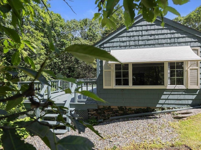 23 Pine Woods Rd, North Stonington, CT 06359 - view of side of property featuring a deck