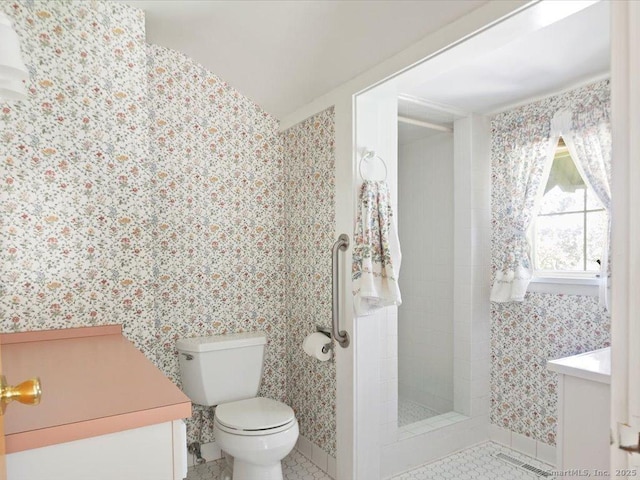 23 Pine Woods Rd, North Stonington, CT 06359 - bathroom featuring vanity, a shower stall, and tile patterned flooring