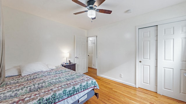 86 Butler Ave, Southington, CT 06489 - bedroom with light wood-type flooring, baseboards, and ceiling fan